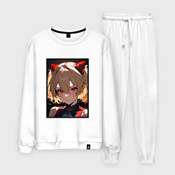 Костюм хлопковый мужской Аска из Евангелион, цвет: белый