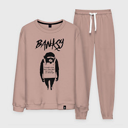 Мужской костюм Обезьяна граффити уличное искусство Banksy