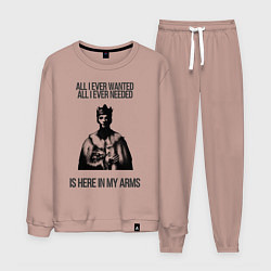 Костюм хлопковый мужской In my arms, цвет: пыльно-розовый
