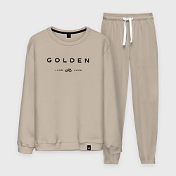 Костюм хлопковый мужской BTS Golden, цвет: миндальный