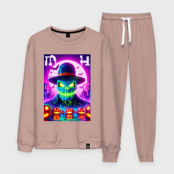 Костюм хлопковый мужской Minecraft and halloween collaboration - neon glow, цвет: пыльно-розовый