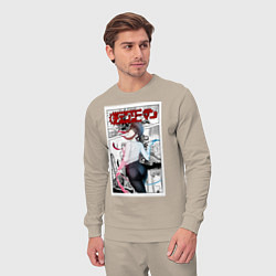 Костюм хлопковый мужской Человек-бензопила Makima Макима, цвет: миндальный — фото 2