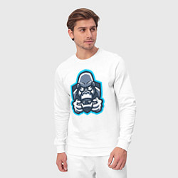 Костюм хлопковый мужской Gamer monkey, цвет: белый — фото 2