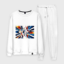 Костюм хлопковый мужской На тему Олимпиады, цвет: белый