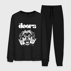 Костюм хлопковый мужской The Doors rock dog, цвет: черный