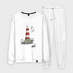 Мужской костюм Маяк и чайки на берегу моря