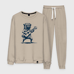 Мужской костюм Мопс с гитарой укулеле