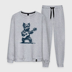 Мужской костюм Йоркширский терьер играет на гитаре