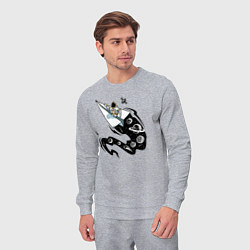 Костюм хлопковый мужской Космический бумажный самолётик, цвет: меланж — фото 2