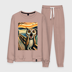 Мужской костюм Сова кричит на картине Эдварда Мунка - нейроарт