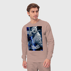 Костюм хлопковый мужской Ван-Пис Рюма Симоцуки, цвет: пыльно-розовый — фото 2