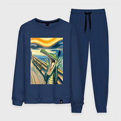 Мужской костюм Крокодил кричит на картине Эдварда Мунка - мем иск