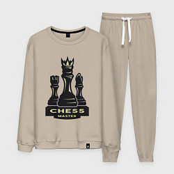 Костюм хлопковый мужской Chess master, цвет: миндальный