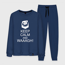 Костюм хлопковый мужской Warhammer keep calm and waaagh, цвет: тёмно-синий