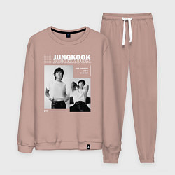 Костюм хлопковый мужской Jungkook bts seven, цвет: пыльно-розовый