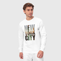Костюм хлопковый мужской New York city big room, цвет: белый — фото 2