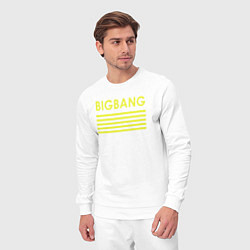 Костюм хлопковый мужской Big bang с желтыми полосами, цвет: белый — фото 2