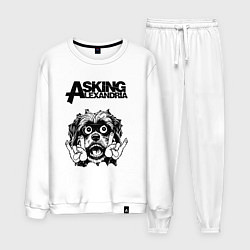 Костюм хлопковый мужской Asking Alexandria - rock dog, цвет: белый