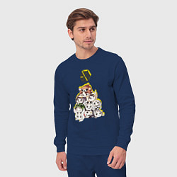 Костюм хлопковый мужской Exo в виде милых зверушек, цвет: тёмно-синий — фото 2
