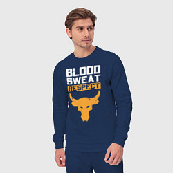 Костюм хлопковый мужской Blood sweet respect logo, цвет: тёмно-синий — фото 2