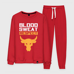 Костюм хлопковый мужской Blood sweet respect logo, цвет: красный