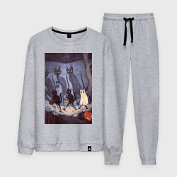 Костюм хлопковый мужской Коты на хэллоуин, цвет: меланж