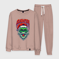 Костюм хлопковый мужской Dead zombie Santa, цвет: пыльно-розовый