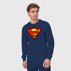 Костюм хлопковый мужской Superman logo, цвет: тёмно-синий — фото 2