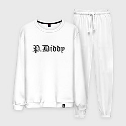 Костюм хлопковый мужской Rapper P Diddy - meme, цвет: белый