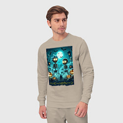 Костюм хлопковый мужской Rick and Morty skeletons - happy halloween, цвет: миндальный — фото 2