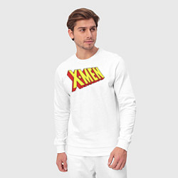 Костюм хлопковый мужской Люди икс лого, цвет: белый — фото 2