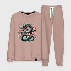 Мужской костюм Japanese dragon and sakura - irezumi