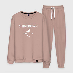 Костюм хлопковый мужской Shinedown - logo, цвет: пыльно-розовый