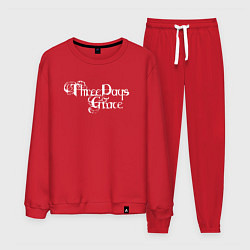 Костюм хлопковый мужской Three Days Grace - logo, цвет: красный