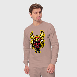 Костюм хлопковый мужской Samurai face, цвет: пыльно-розовый — фото 2