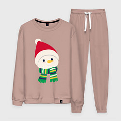 Мужской костюм Праздничный снеговик в красной шапочке