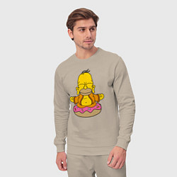 Костюм хлопковый мужской Homer yoga, цвет: миндальный — фото 2