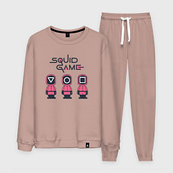 Костюм хлопковый мужской Squid games, цвет: пыльно-розовый