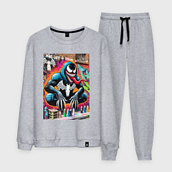 Мужской костюм Веном сидит на кортах - граффити