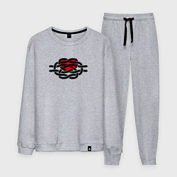 Костюм хлопковый мужской Сердечный узел, цвет: меланж