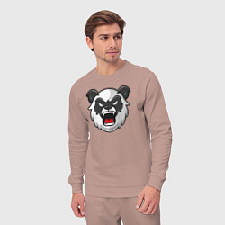 Костюм хлопковый мужской Angry panda, цвет: пыльно-розовый — фото 2