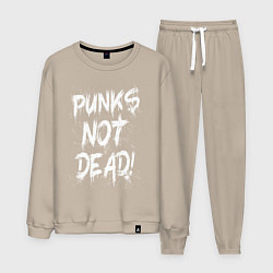 Костюм хлопковый мужской Punk not dead, цвет: миндальный