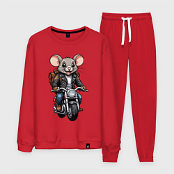 Костюм хлопковый мужской Biker mice, цвет: красный