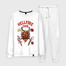 Костюм хлопковый мужской Stranger things - hellfire club, цвет: белый