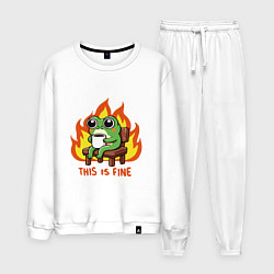 Костюм хлопковый мужской Frog - this is fine, цвет: белый