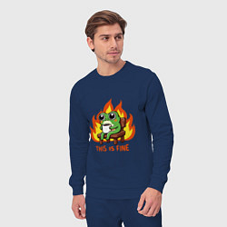 Костюм хлопковый мужской Frog - this is fine, цвет: тёмно-синий — фото 2