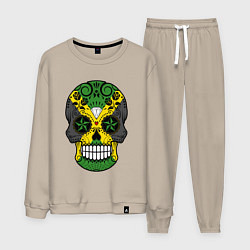 Костюм хлопковый мужской Jamaica skull, цвет: миндальный