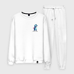 Костюм хлопковый мужской Стич тронула меня, цвет: белый