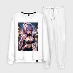 Костюм хлопковый мужской Горничная-куноити, цвет: белый