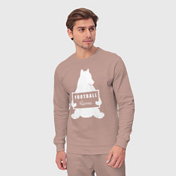 Костюм хлопковый мужской Footbal bear Russia, цвет: пыльно-розовый — фото 2